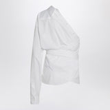 Moschino One-shoulder white shirt with sash
