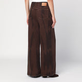 GANNI Wide-leg brown jeans