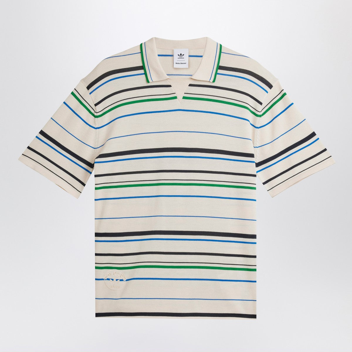adidas by Wales Bonner White striped polo shirt in cotton blend