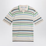adidas by Wales Bonner White striped polo shirt in cotton blend