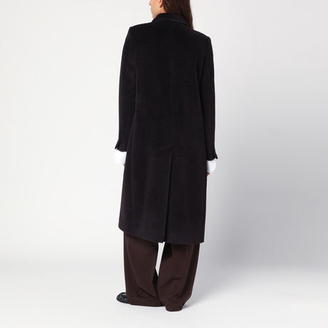 Tagliatore Brown alpaca-blend belted coat