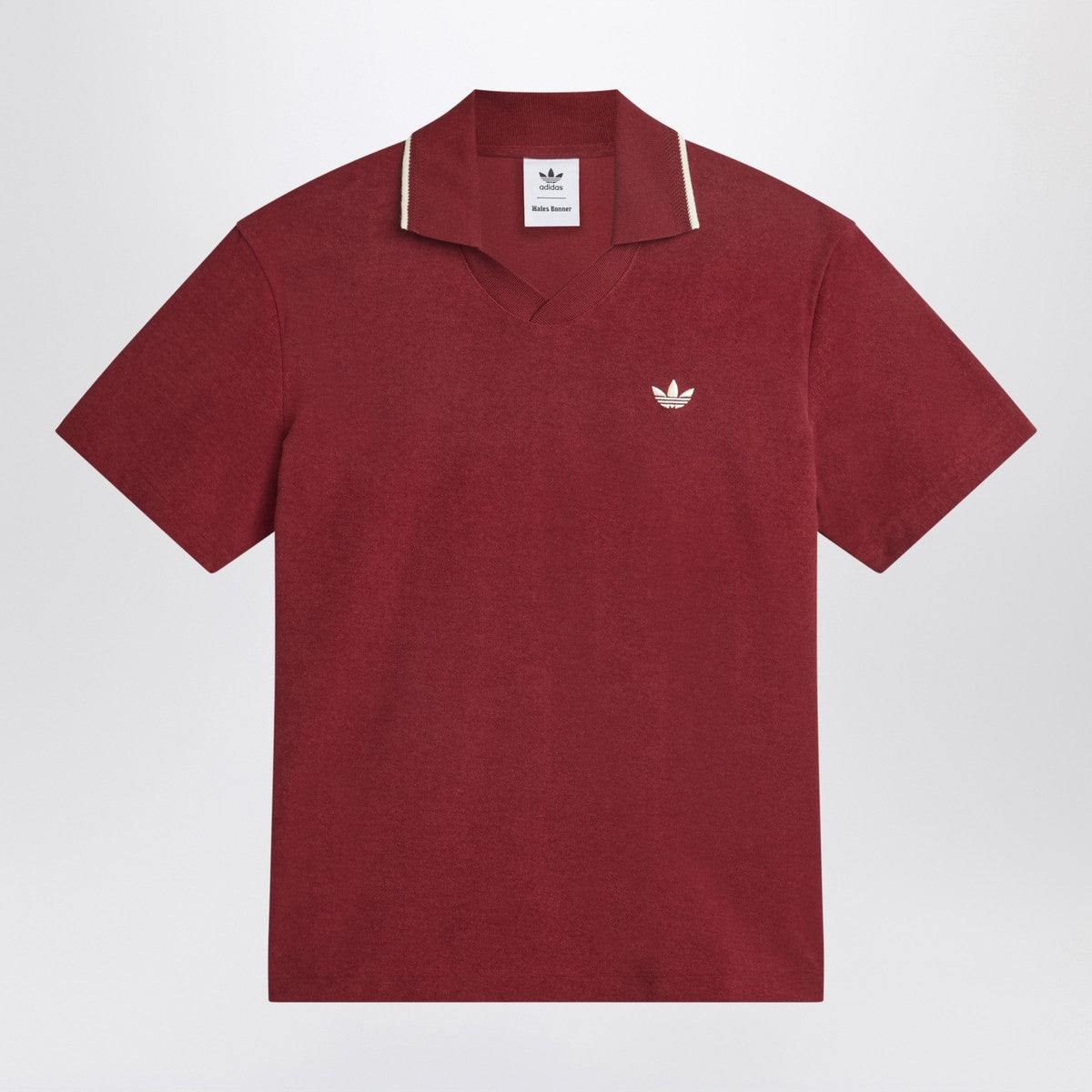 adidas by Wales Bonner Bordeaux polo shirt in cotton blend