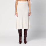 Calvin Klein White wool ribbed skirt