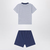 K-Way Two-piece blue striped cotton outfit