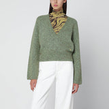 GANNI Green wool-blend textured sweater