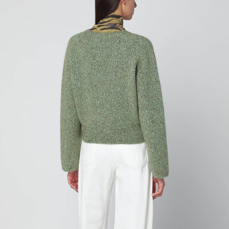GANNI Green wool-blend textured sweater