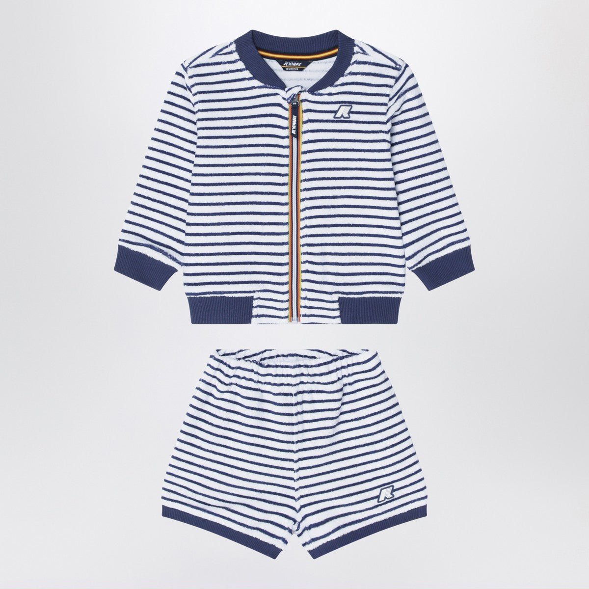 K-Way Sponge outfit white/cobalt blue striped