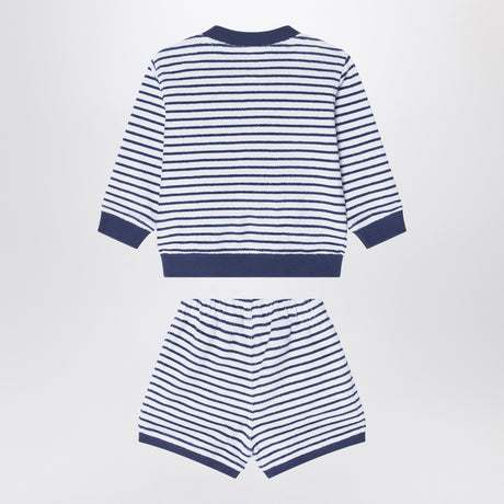 K-Way Sponge outfit white/cobalt blue striped