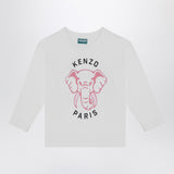 KENZO White cotton T-shirt with logo