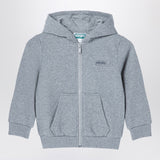 KENZO Grey cotton blend zip sweatshirt with logo