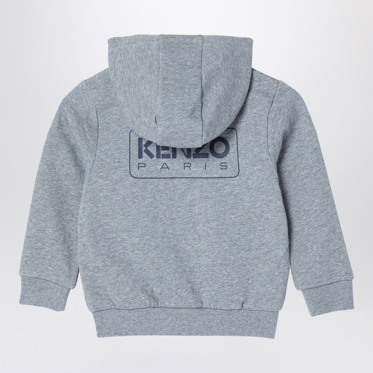 KENZO Grey cotton blend zip sweatshirt with logo