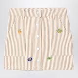 KENZO White/sand striped mini skirt