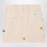 KENZO White/sand striped mini skirt