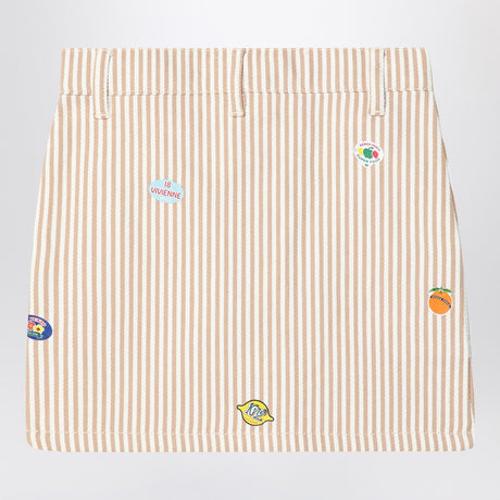 KENZO White/sand striped mini skirt