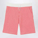 KENZO Red/white striped Bermuda shorts in cotton