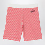 KENZO Red/white striped Bermuda shorts in cotton