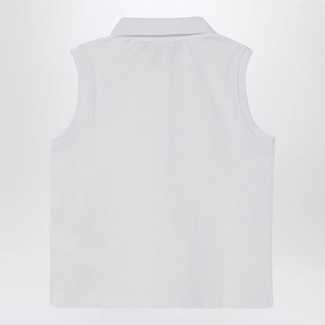 K-Way White sleeveless cotton polo