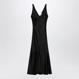 Sportmax Long black dress in satin