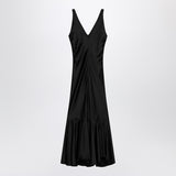 Sportmax Long black dress in satin