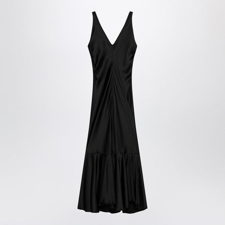 Sportmax Long black dress in satin