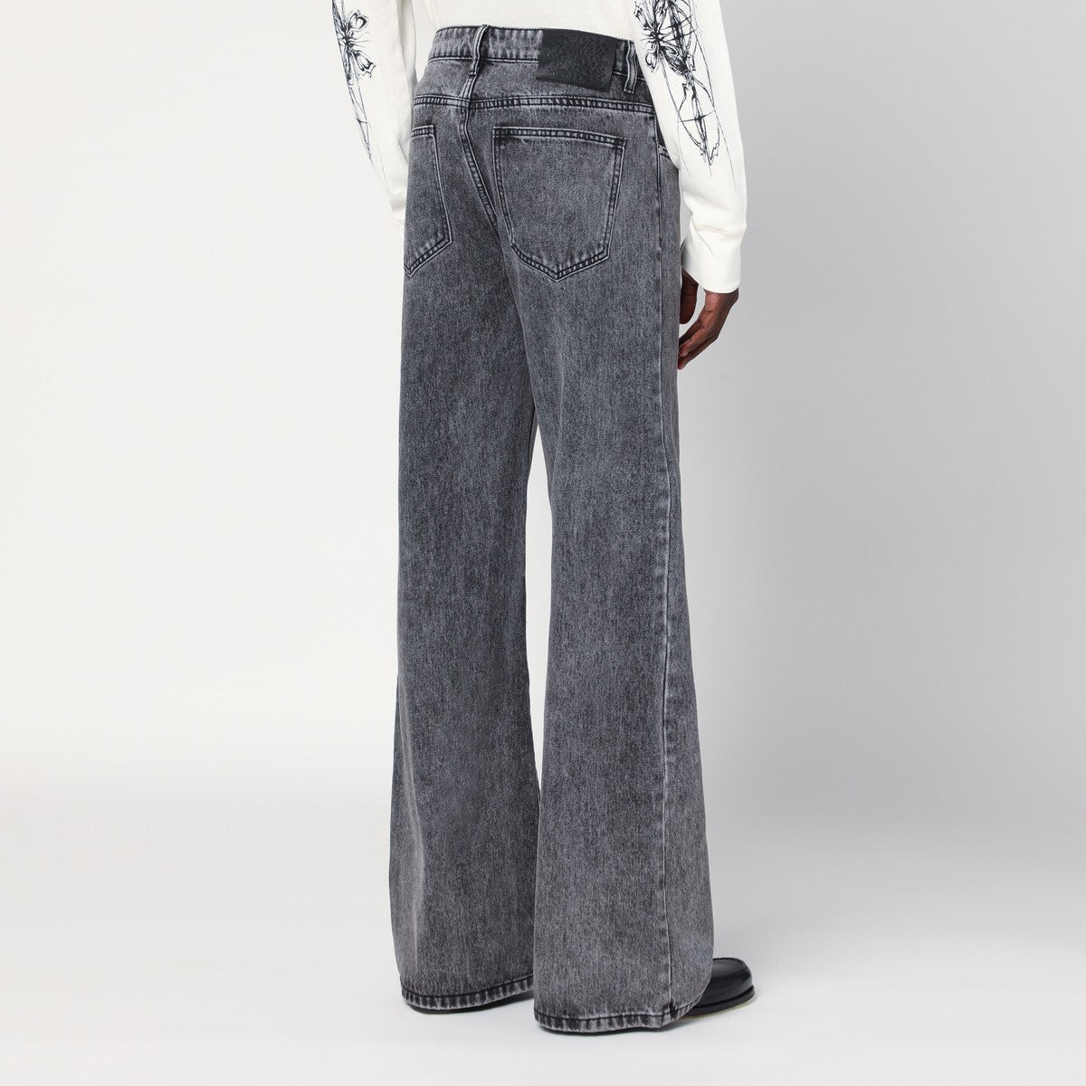 Basketcase Gallery Wide-leg black washed jeans
