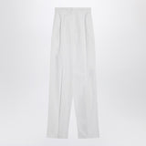 Sportmax Wide white cotton trousers