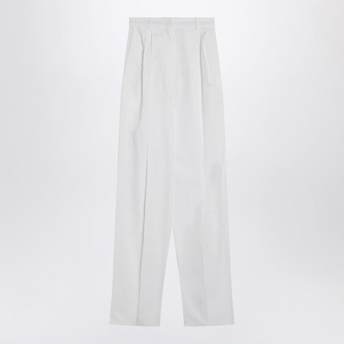 Sportmax Wide white cotton trousers