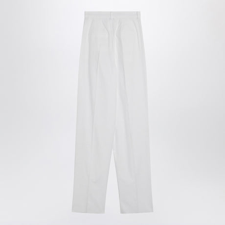 Sportmax Wide white cotton trousers