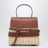 Moschino Tie Mie Bag in raffia and leather