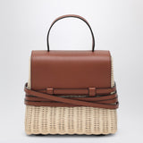 Moschino Tie Mie Bag in raffia and leather