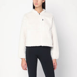 The North Face White cropped zip-up fleece