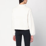 The North Face White cropped zip-up fleece