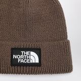 The North Face Brown beanie with logo patch