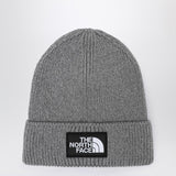 The North Face Grey beanie with logo patch
