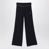 Off White Off-White™ Black ribbed trousers with logo