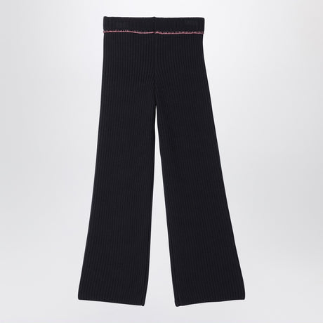 Off White Off-White™ Black ribbed trousers with logo