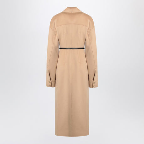 Sportmax Camel-coloured wool coat