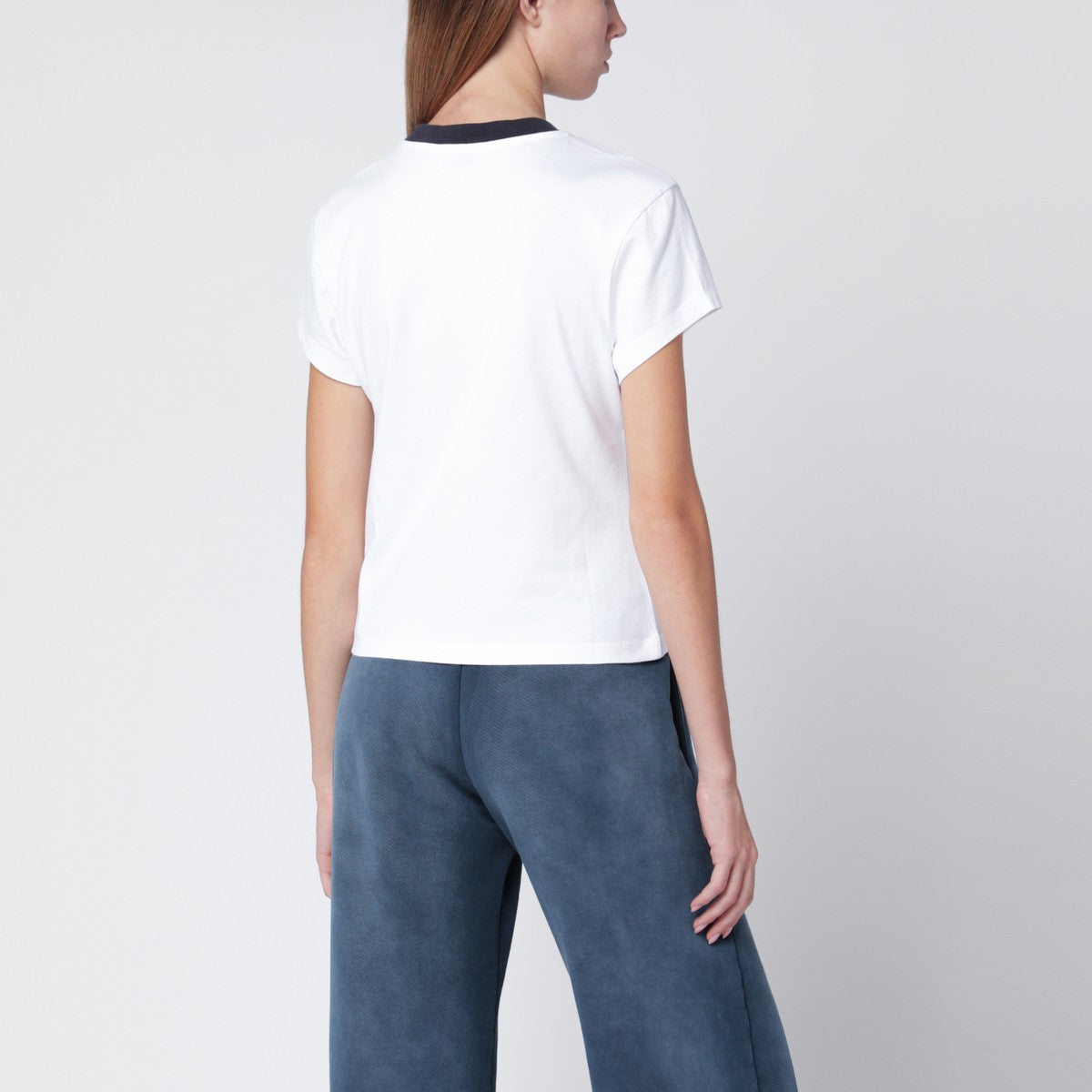 Off White Off-White™ White T-shirt with blue embroidered logo