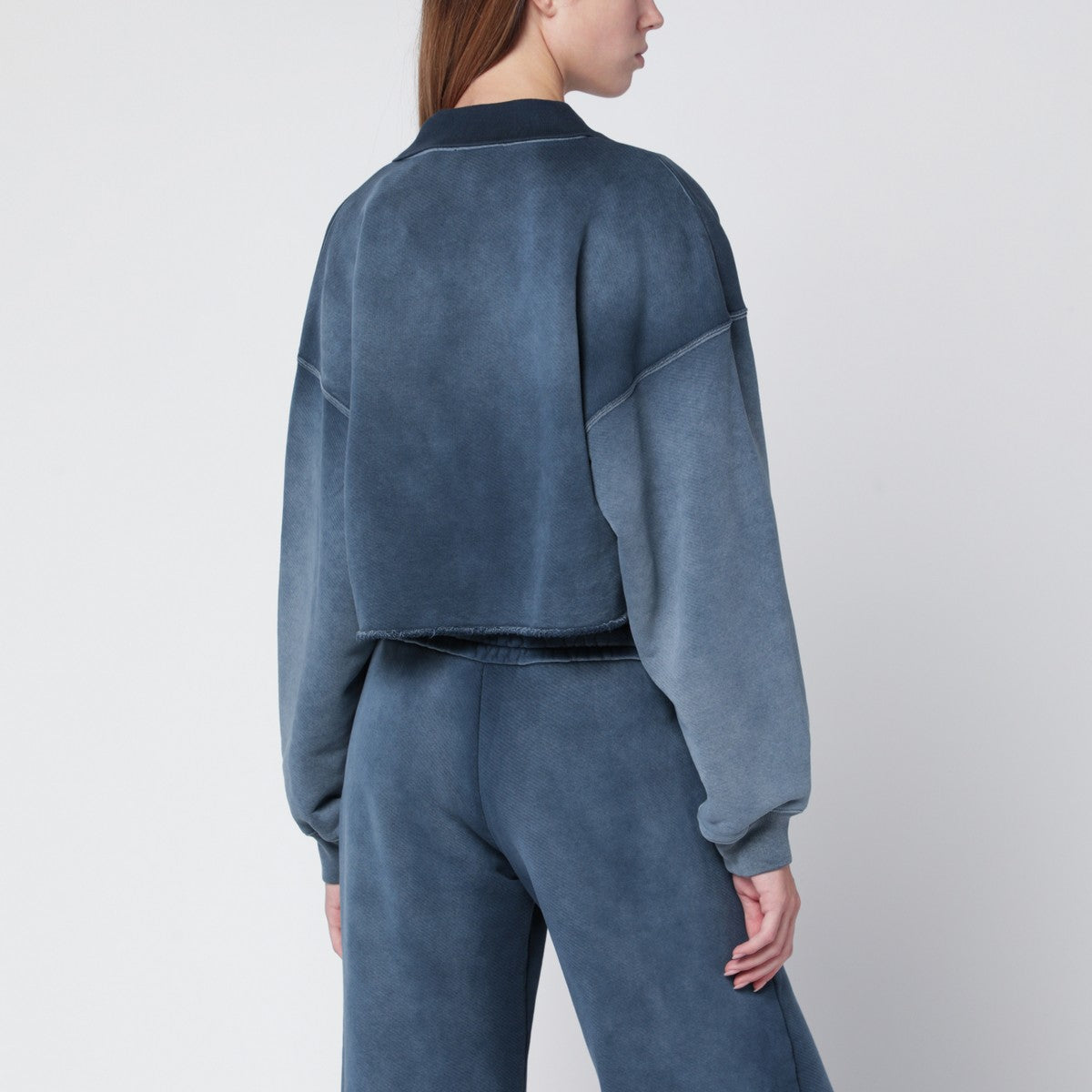 Off White Off-White™ Cropped blue washed-effect sweatshirt