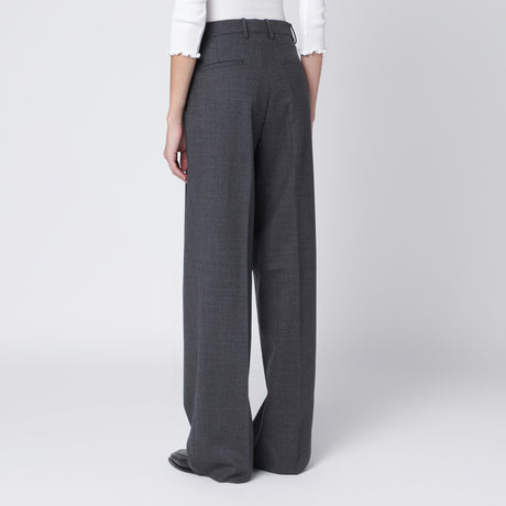 Tagliatore Grey pleated wool-blend trousers