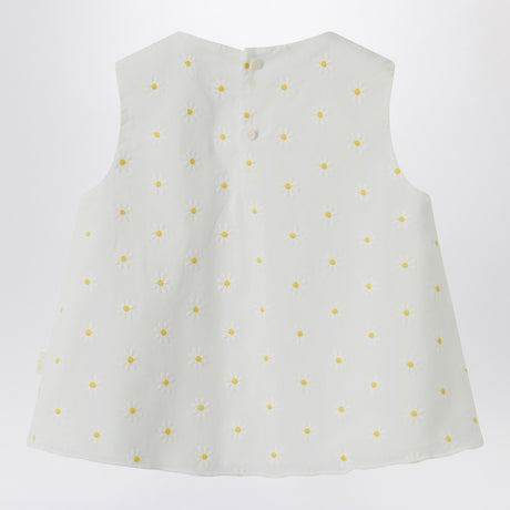 Il Gufo White top with floral embroidery