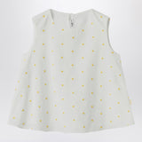 Il Gufo White top with floral embroidery