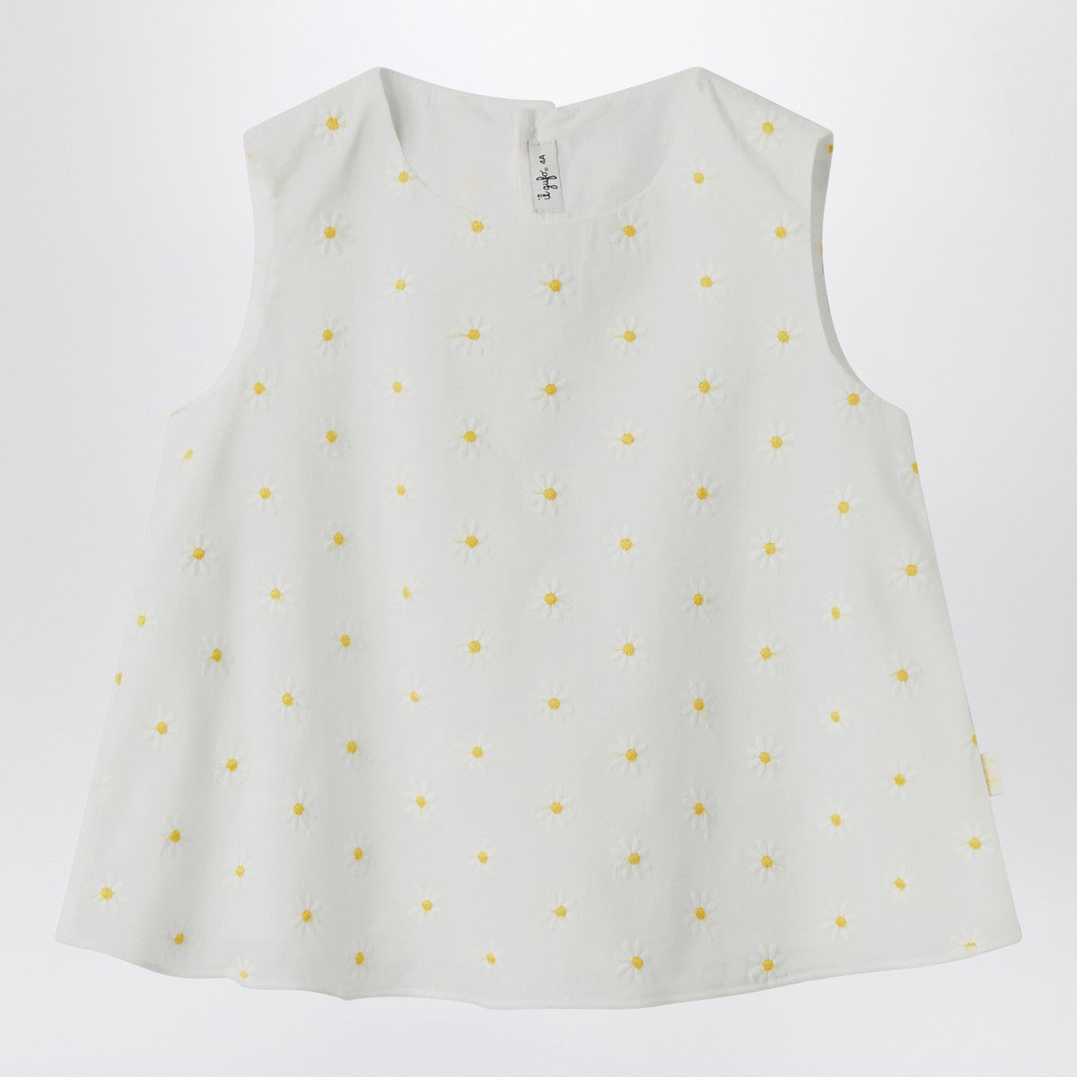 Il Gufo White top with floral embroidery