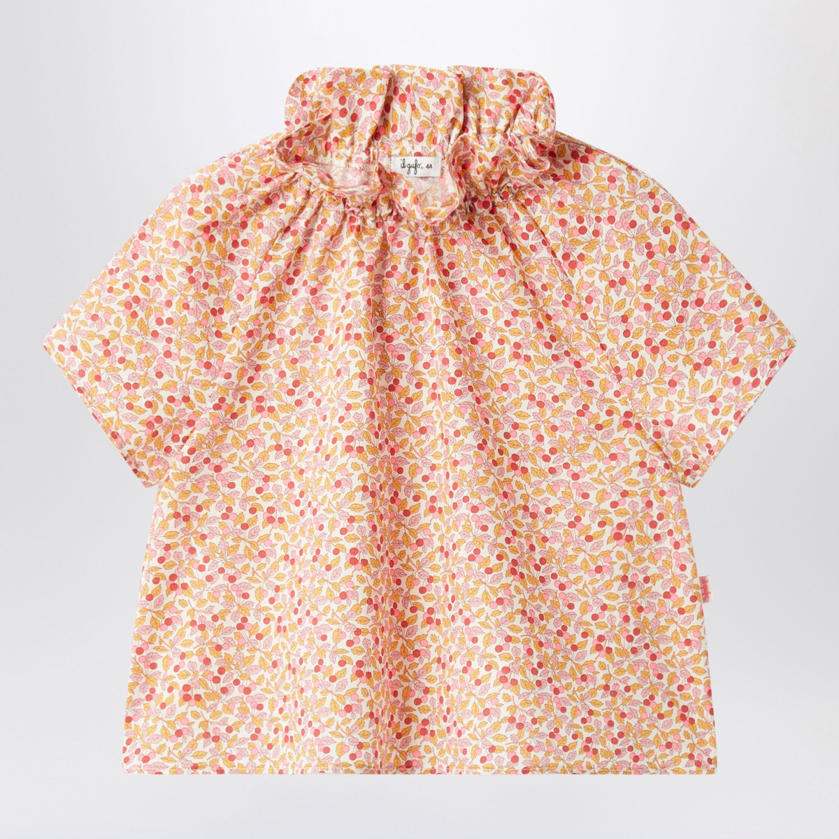 Il Gufo Apricot-coloured top with ruffled collar