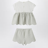 Il Gufo Granite-coloured outfit in jersey and seersucker