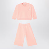 Il Gufo Apricot-coloured set in cotton fleece