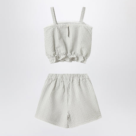 Il Gufo Granite-coloured set in striped seersucker