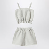 Il Gufo Granite-coloured set in striped seersucker