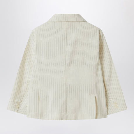 Il Gufo Double-breasted jacket in pinstriped cotton