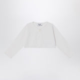 Il Gufo Short wrap cardigan white milk
